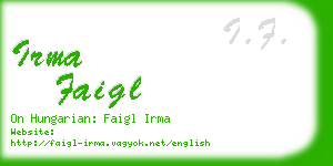 irma faigl business card